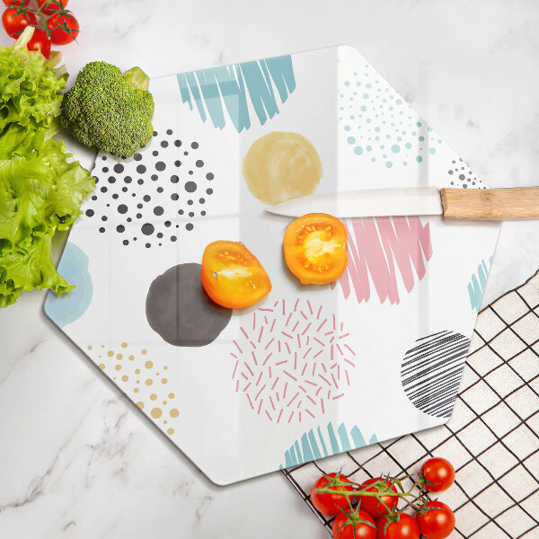 Glass worktop saver Painted shapes