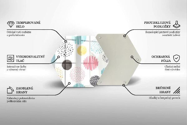 Glass worktop saver Painted shapes