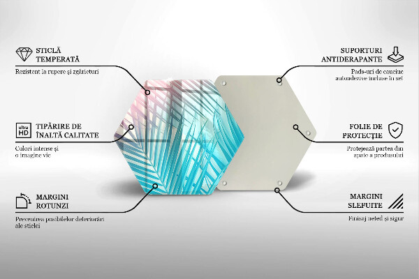 Chopping board Pastel leaves