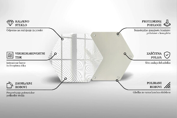 Glass chopping board Modern Line pattern