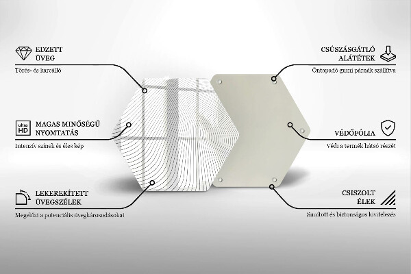 Glass chopping board Modern Line pattern