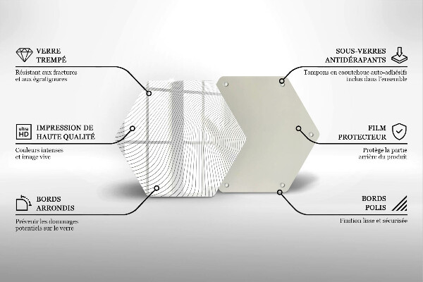 Glass chopping board Modern Line pattern