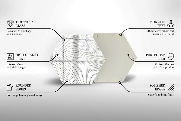 Glass chopping board Modern Line pattern