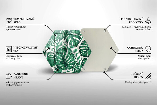 Glass chopping board Monstera leaves