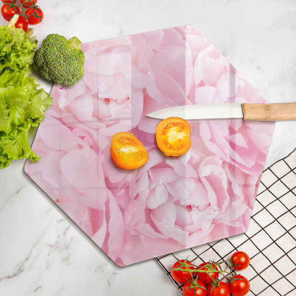 Glass chopping board Delicate peonies