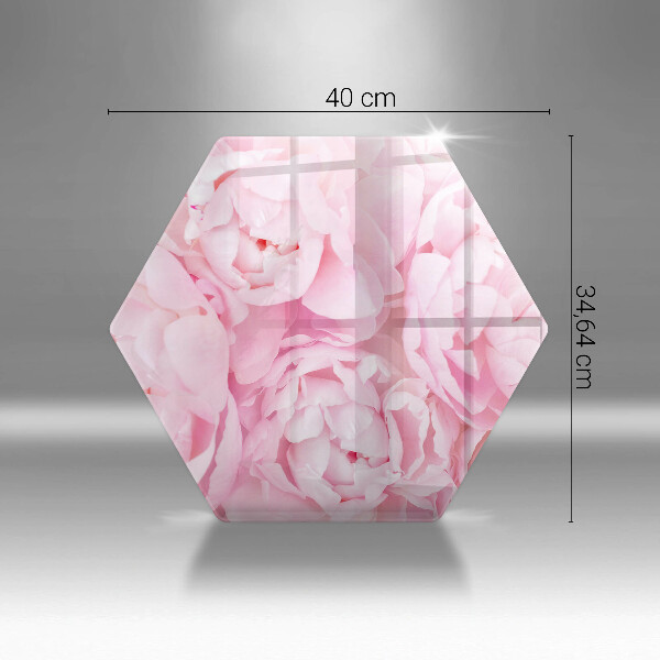 Glass chopping board Delicate peonies