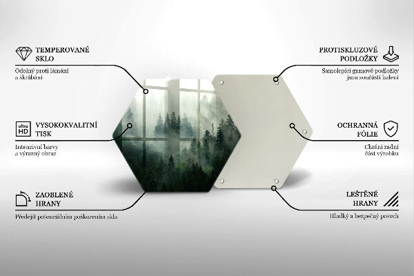 Chopping board glass Landscape of a hazy forest