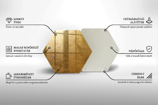 Chopping board glass Gold texture background