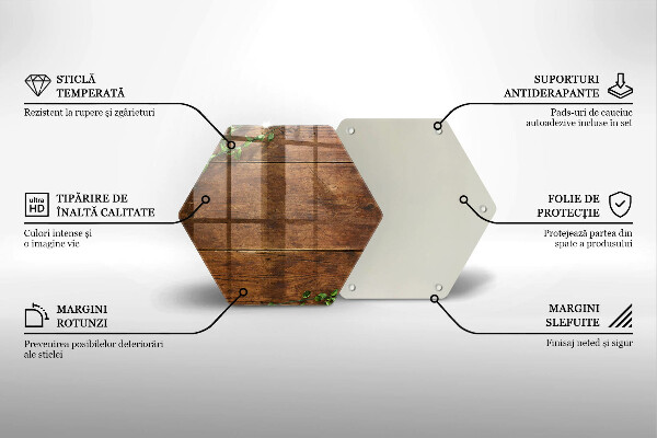 Chopping board glass Wooden boards and leaves