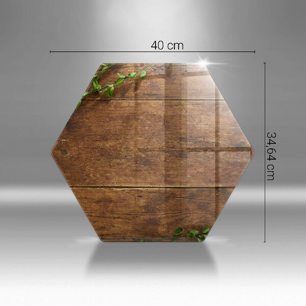 Chopping board glass Wooden boards and leaves
