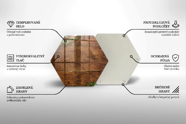 Chopping board glass Wooden boards and leaves