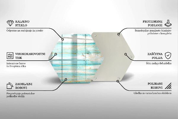 Chopping board glass Vintage wood boards