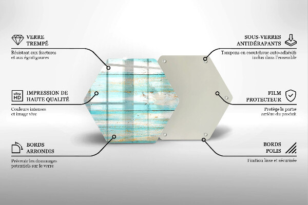 Chopping board glass Vintage wood boards