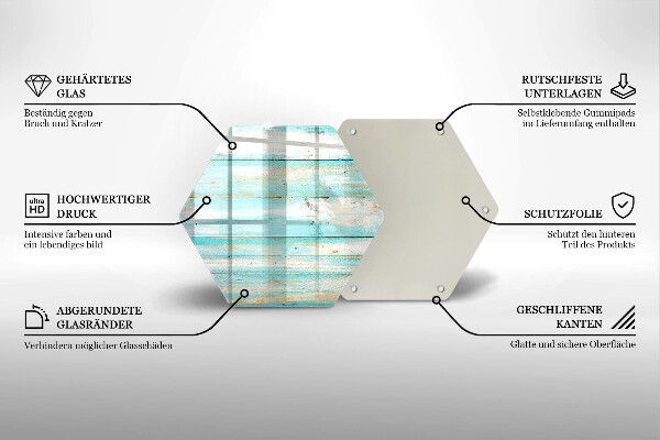 Chopping board glass Vintage wood boards