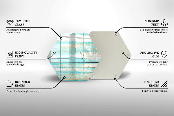 Chopping board glass Vintage wood boards