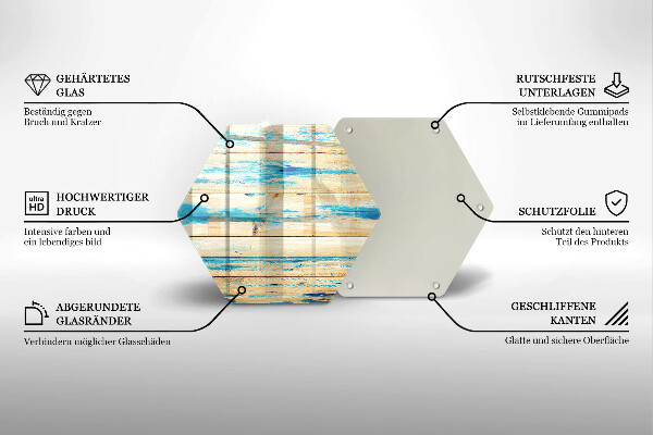 Chopping board glass Retro boards wood
