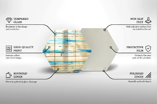 Chopping board glass Retro boards wood