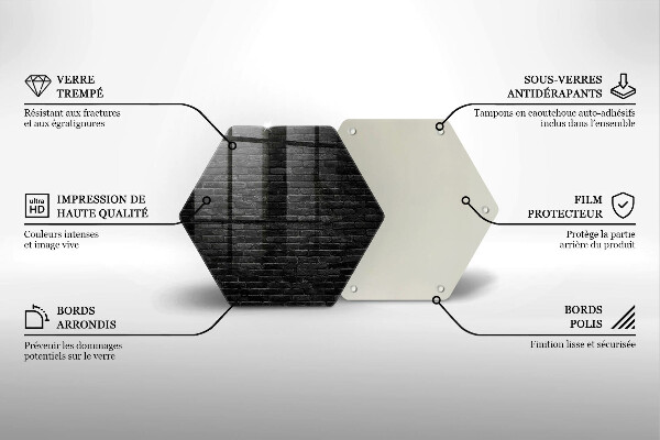 Chopping board glass Brick wall