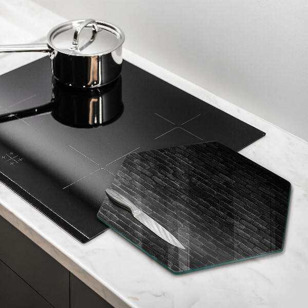 Chopping board glass Brick wall