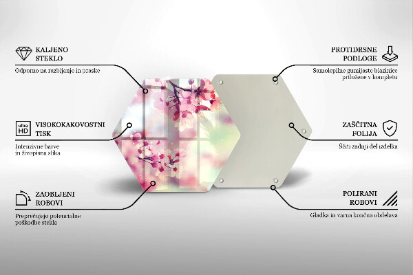 Chopping board glass Nature apple flowers