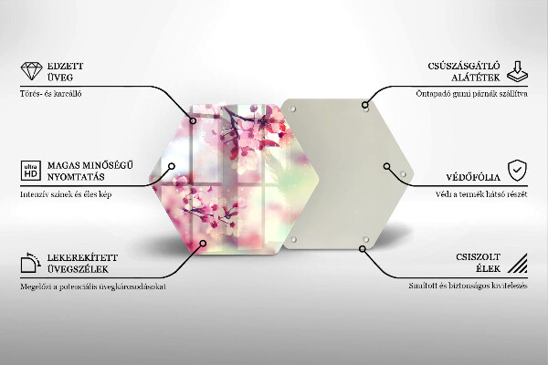 Chopping board glass Nature apple flowers