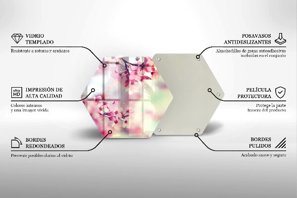 Chopping board glass Nature apple flowers