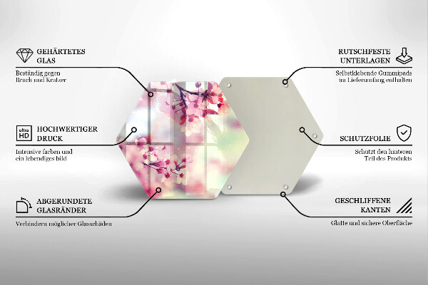 Chopping board glass Nature apple flowers