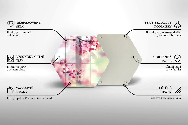 Chopping board glass Nature apple flowers