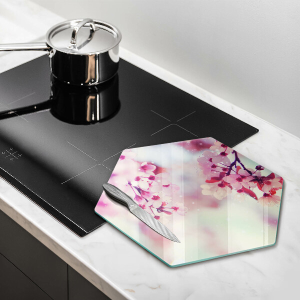 Chopping board glass Nature apple flowers