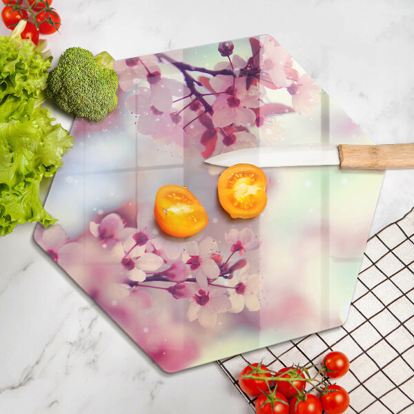 Chopping board glass Nature apple flowers