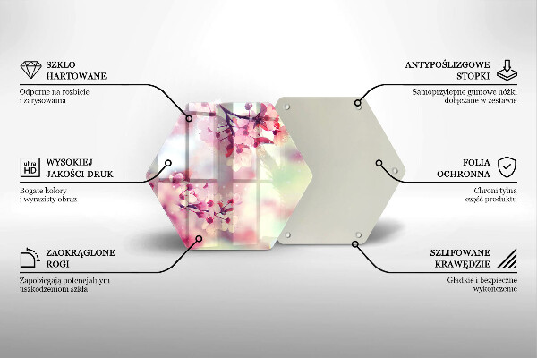 Chopping board glass Nature apple flowers