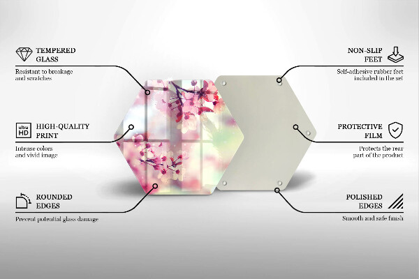 Chopping board glass Nature apple flowers