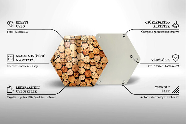 Chopping board glass Wine corks pattern