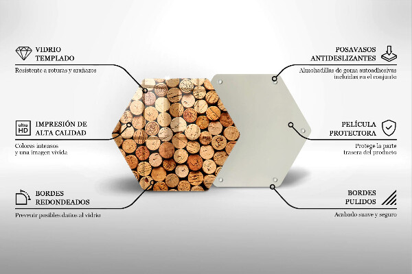 Chopping board glass Wine corks pattern