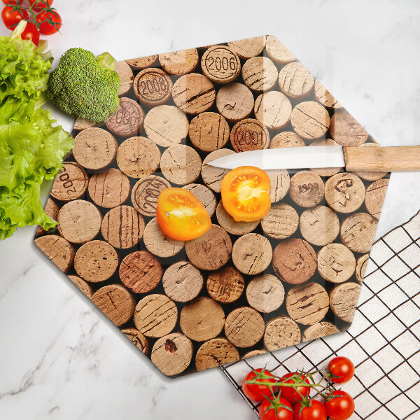 Chopping board glass Wine corks pattern