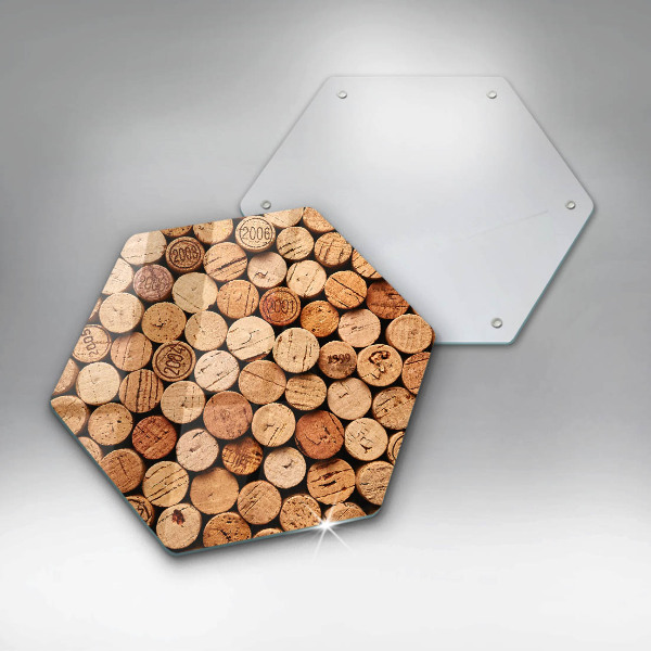 Chopping board glass Wine corks pattern