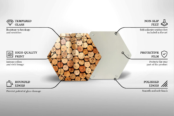 Chopping board glass Wine corks pattern