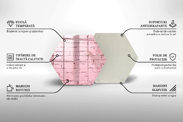 Chopping board glass Pastel wall bricks