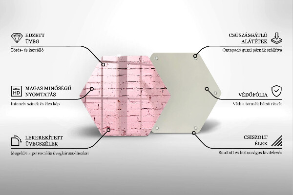 Chopping board glass Pastel wall bricks