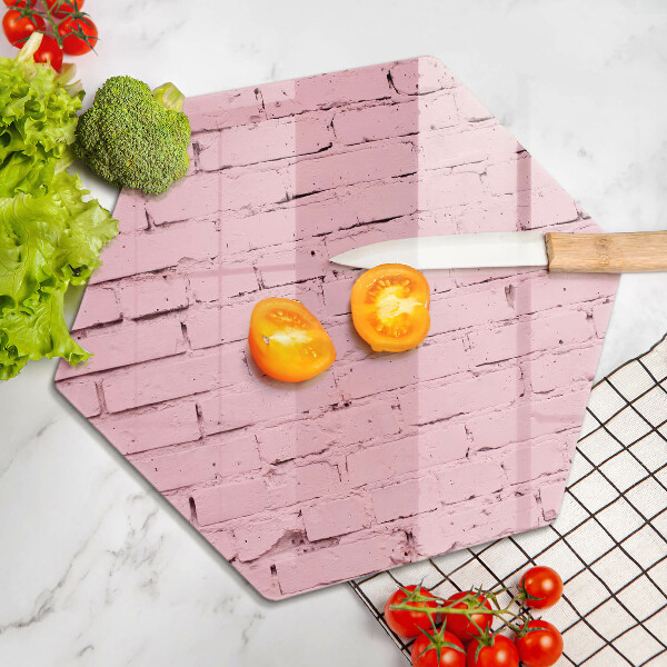 Chopping board glass Pastel wall bricks