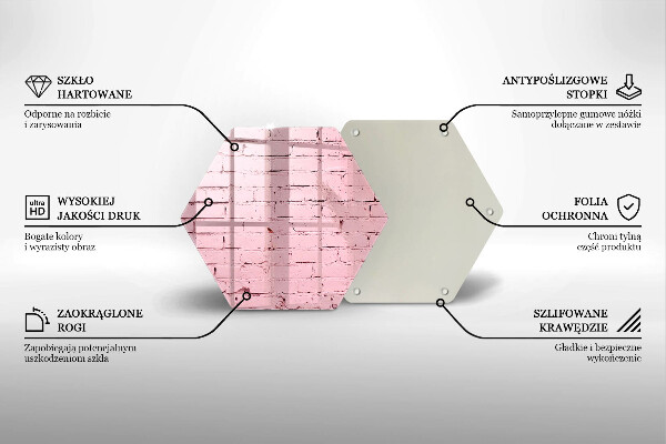 Chopping board glass Pastel wall bricks