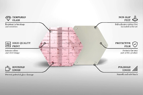 Chopping board glass Pastel wall bricks