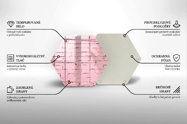 Chopping board glass Pastel wall bricks