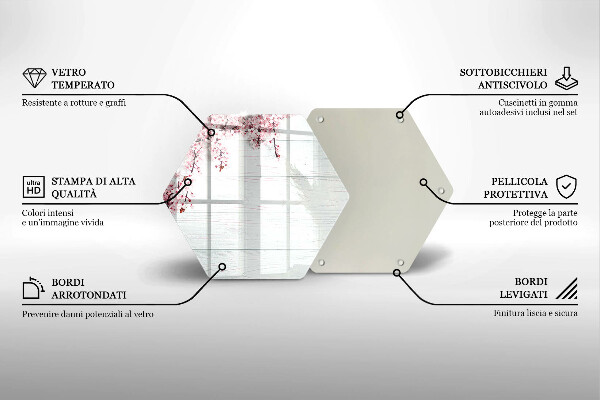 Chopping board glass Flowers on the boards