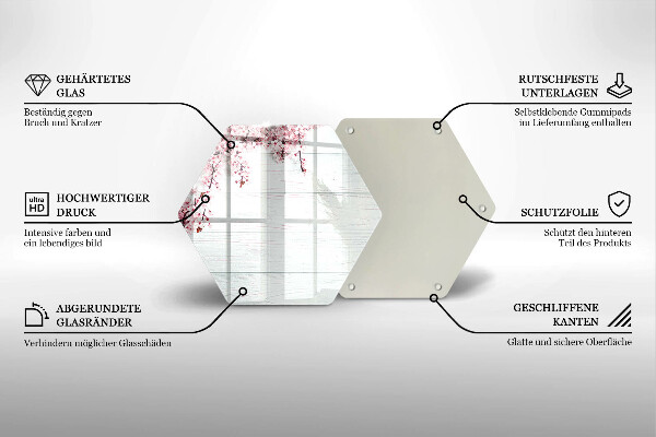 Chopping board glass Flowers on the boards