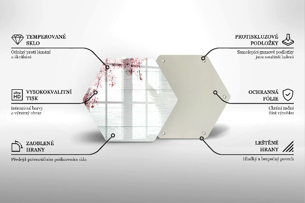 Chopping board glass Flowers on the boards