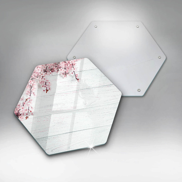 Chopping board glass Flowers on the boards