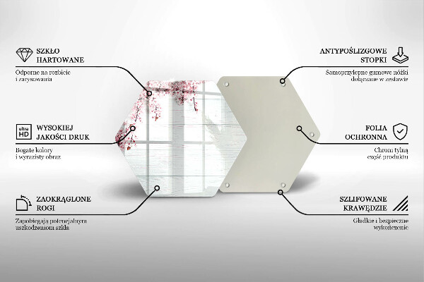 Chopping board glass Flowers on the boards