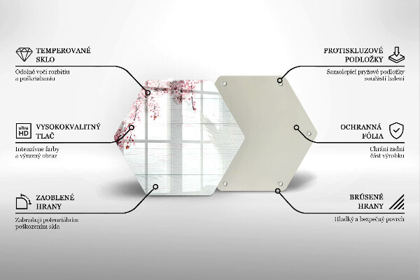 Chopping board glass Flowers on the boards