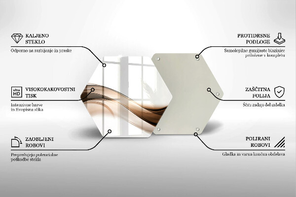 Chopping board glass Abstraction brown lines